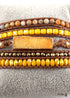 Boho Bracelet, RH 5 Layers Leather Wrap Bracelet, Natural Stones, Gold Purple Sapphire